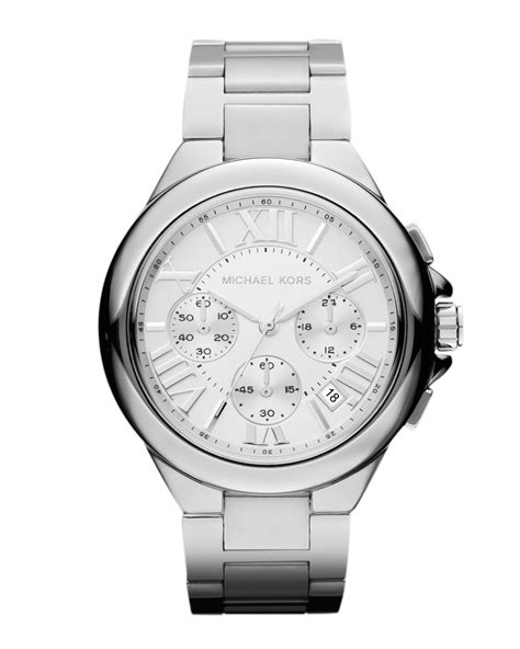 michael kors silver watch small face|michael kors chronograph watch silver.